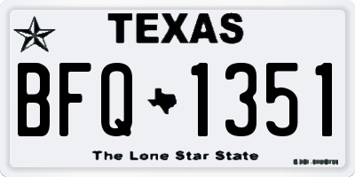 TX license plate BFQ1351