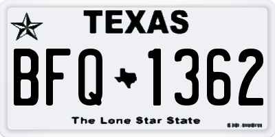 TX license plate BFQ1362