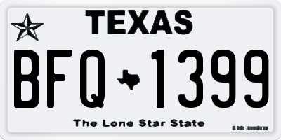 TX license plate BFQ1399