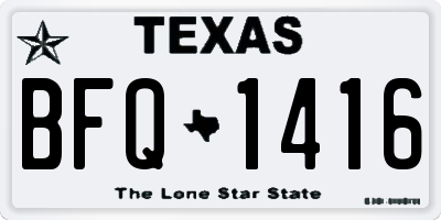 TX license plate BFQ1416