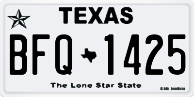 TX license plate BFQ1425