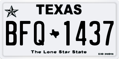TX license plate BFQ1437