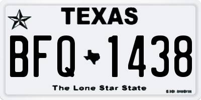 TX license plate BFQ1438
