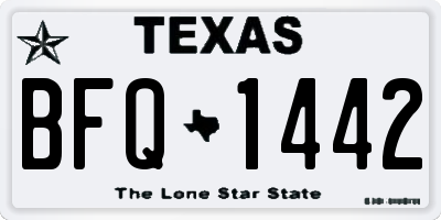 TX license plate BFQ1442