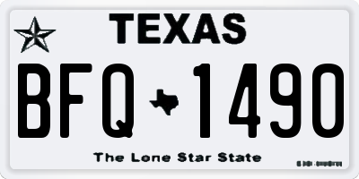 TX license plate BFQ1490