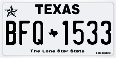 TX license plate BFQ1533