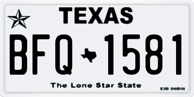 TX license plate BFQ1581