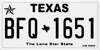 TX license plate BFQ1651
