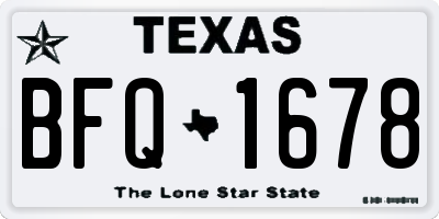 TX license plate BFQ1678