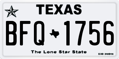 TX license plate BFQ1756