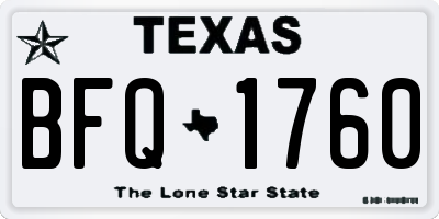 TX license plate BFQ1760