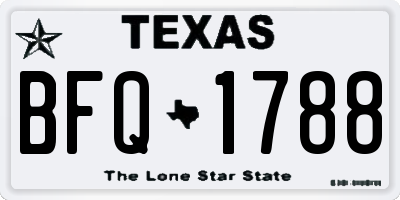 TX license plate BFQ1788