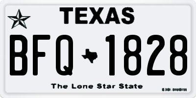 TX license plate BFQ1828