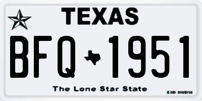 TX license plate BFQ1951