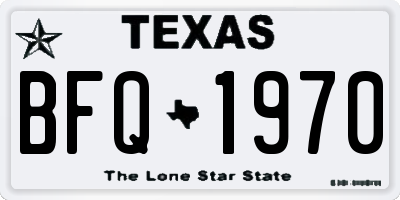 TX license plate BFQ1970
