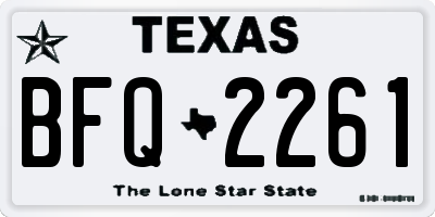 TX license plate BFQ2261