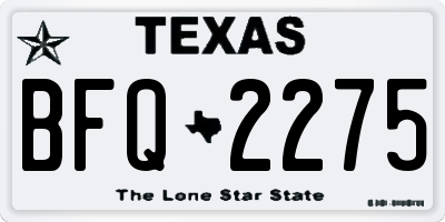 TX license plate BFQ2275