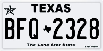 TX license plate BFQ2328