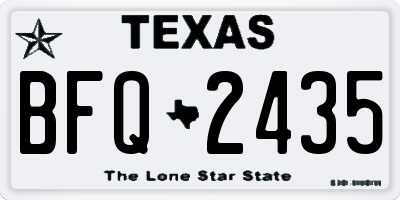 TX license plate BFQ2435