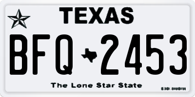TX license plate BFQ2453