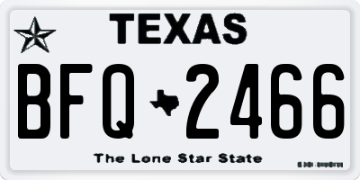 TX license plate BFQ2466