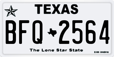 TX license plate BFQ2564