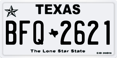 TX license plate BFQ2621