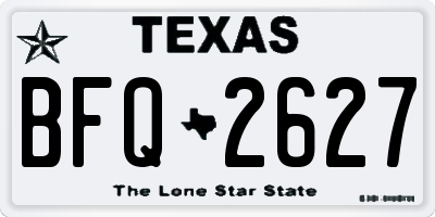 TX license plate BFQ2627