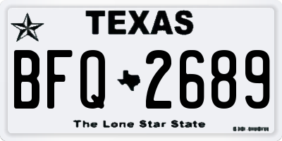 TX license plate BFQ2689