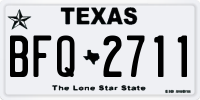 TX license plate BFQ2711