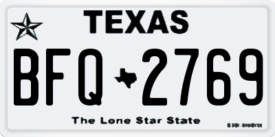 TX license plate BFQ2769