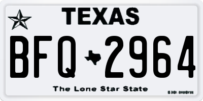 TX license plate BFQ2964