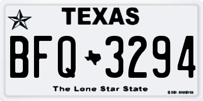 TX license plate BFQ3294
