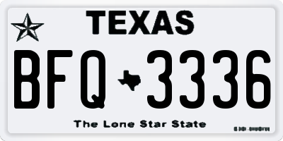 TX license plate BFQ3336