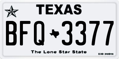 TX license plate BFQ3377