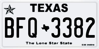 TX license plate BFQ3382