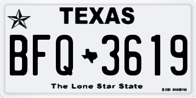 TX license plate BFQ3619