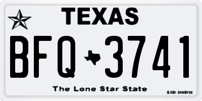 TX license plate BFQ3741