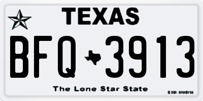 TX license plate BFQ3913