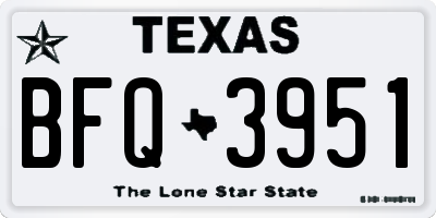 TX license plate BFQ3951