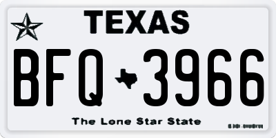 TX license plate BFQ3966