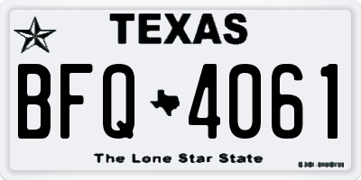 TX license plate BFQ4061