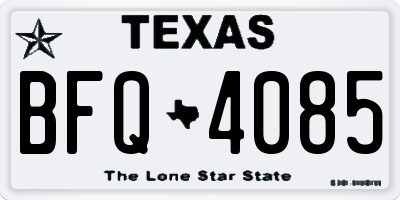 TX license plate BFQ4085