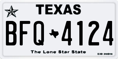 TX license plate BFQ4124