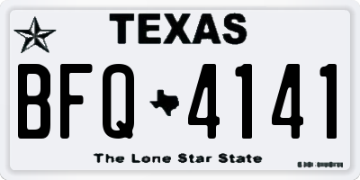 TX license plate BFQ4141