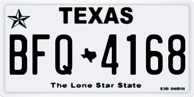 TX license plate BFQ4168