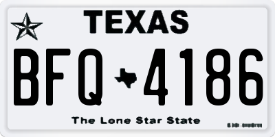 TX license plate BFQ4186