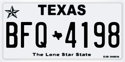 TX license plate BFQ4198