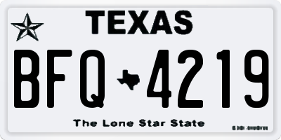 TX license plate BFQ4219