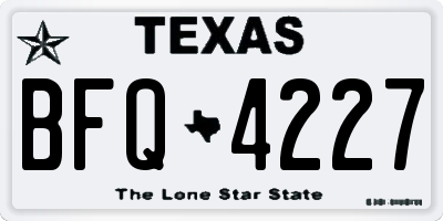 TX license plate BFQ4227